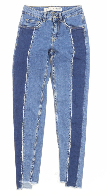 Denim & Co. Womens Blue Cotton Skinny Jeans Size 4 L26 in Regular Zip - Pockets, Waist 22 inches