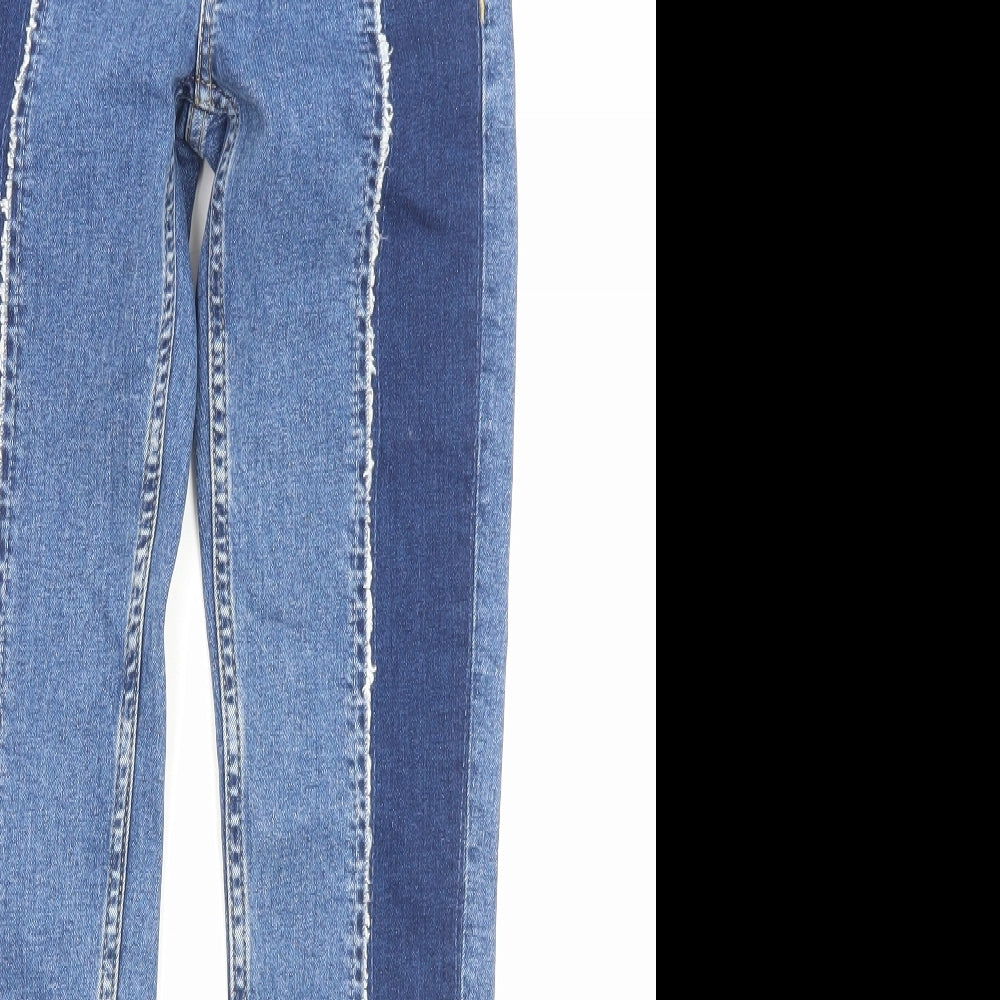 Denim & Co. Womens Blue Cotton Skinny Jeans Size 4 L26 in Regular Zip - Pockets, Waist 22 inches