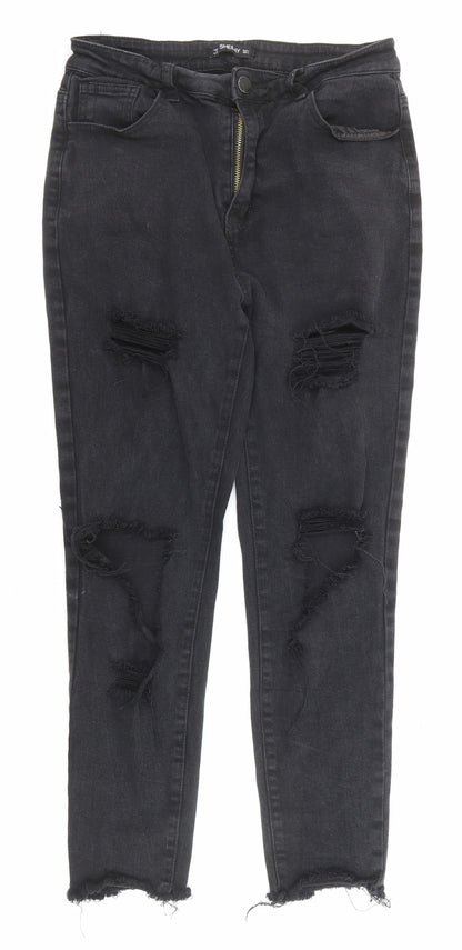 Womens UK Size L Sheilay Regular Fit Skinny Black Jeans