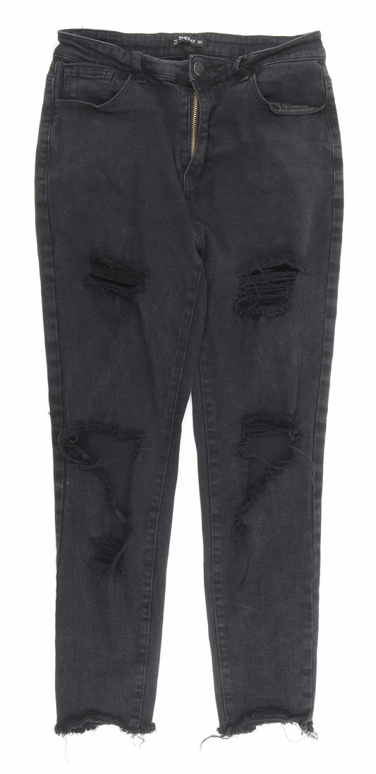 Womens UK Size L Sheilay Regular Fit Skinny Black Jeans