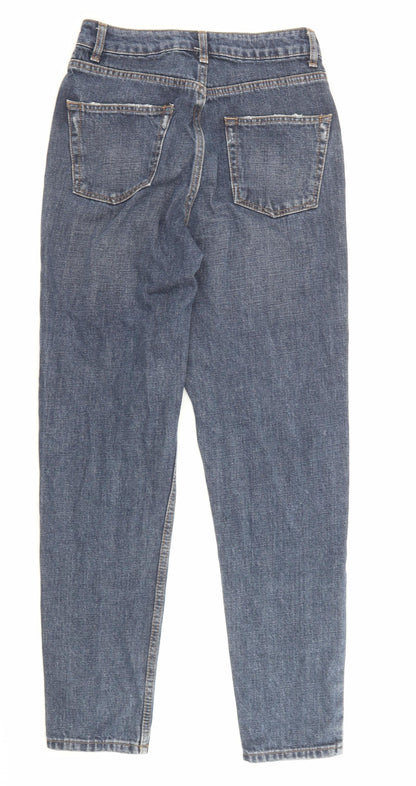 Topshop Womens Blue Cotton Mom Jeans Size 26 in L32 in Regular Zip - Pockets