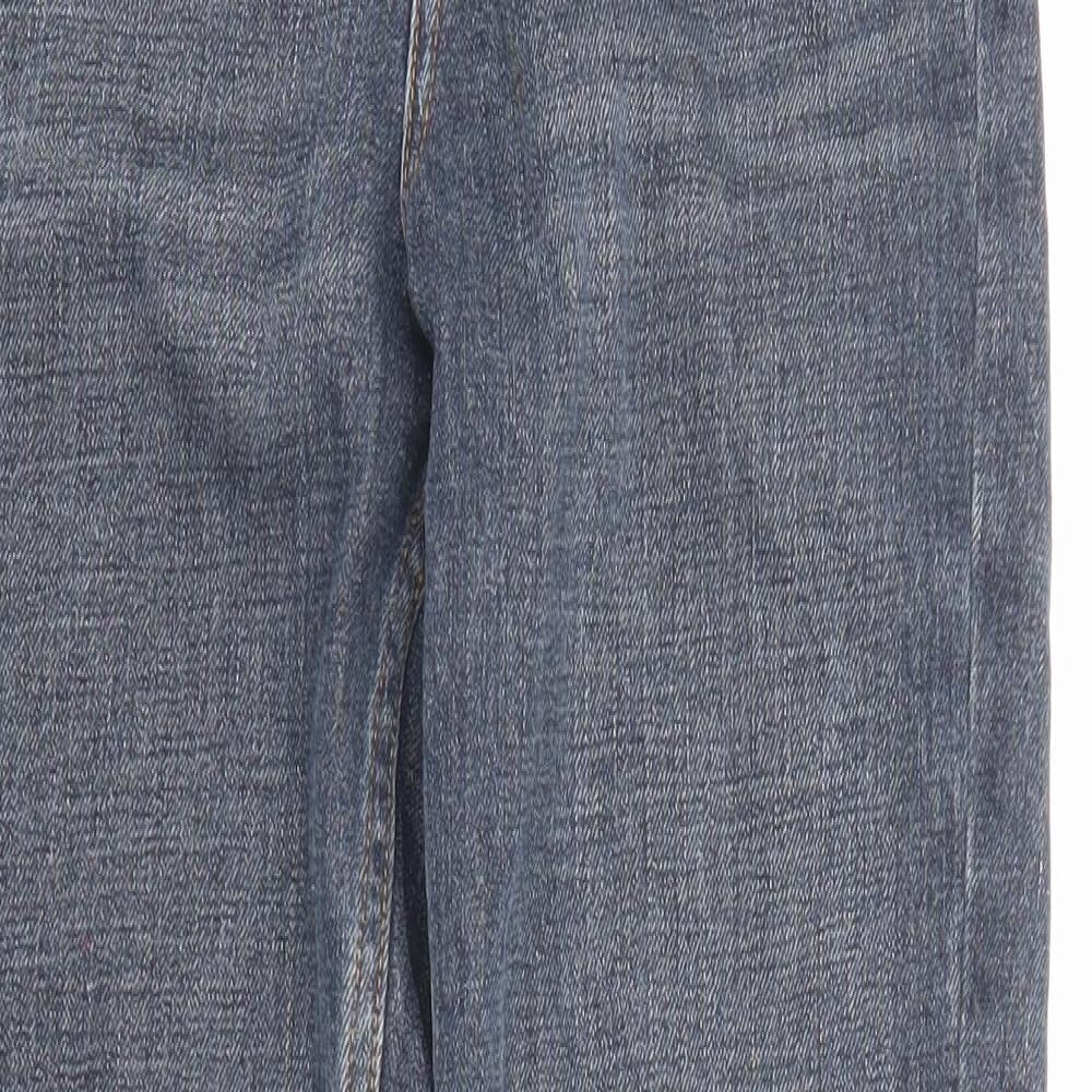 Topshop Womens Blue Cotton Mom Jeans Size 26 in L32 in Regular Zip - Pockets
