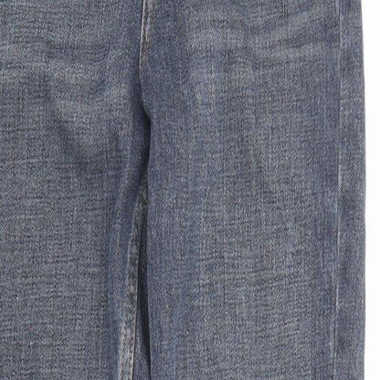 Topshop Womens Blue Cotton Mom Jeans Size 26 in L32 in Regular Zip - Pockets