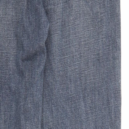 Topshop Womens Blue Cotton Mom Jeans Size 26 in L32 in Regular Zip - Pockets