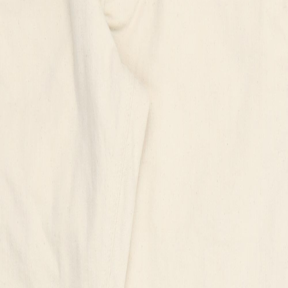 Marks and Spencer Mens Beige Cotton Straight Jeans Size 30 in L29 in Regular Zip - Pockets