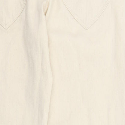 Marks and Spencer Mens Beige Cotton Straight Jeans Size 30 in L29 in Regular Zip - Pockets