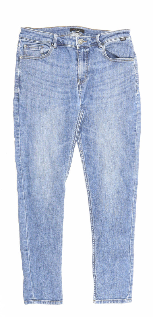 Womens UK Size 32 in Marks and Spencer Regular Fit Straight Blue Jeans