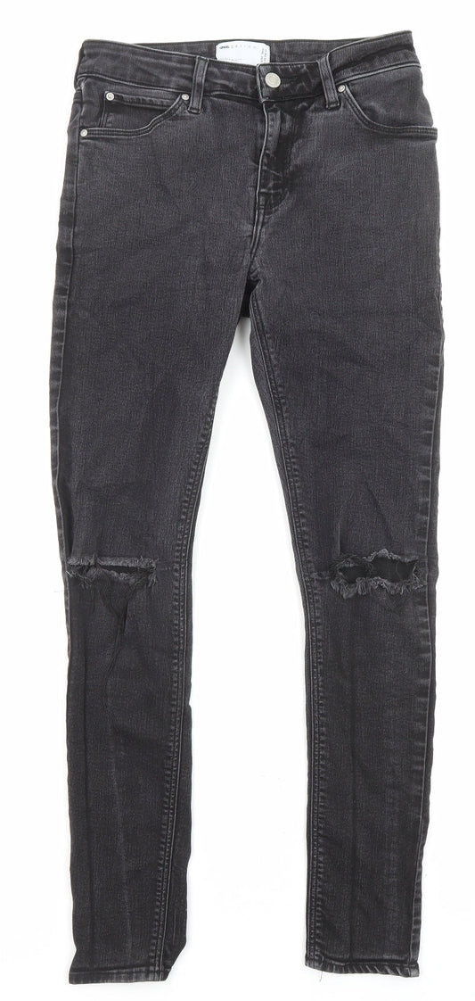 ASOS Mens Black Cotton Skinny Jeans Size 30 in L32 in Regular Zip - Pockets