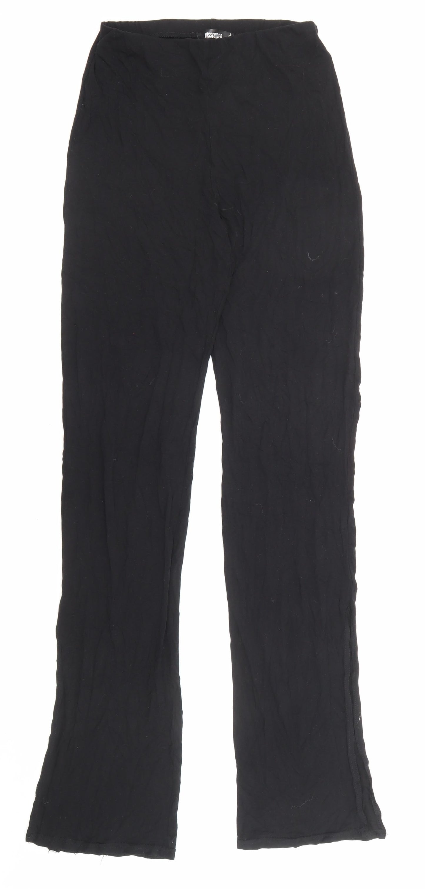 Missguided Womens Black Viscose Trousers Size 10 L32 in Regular