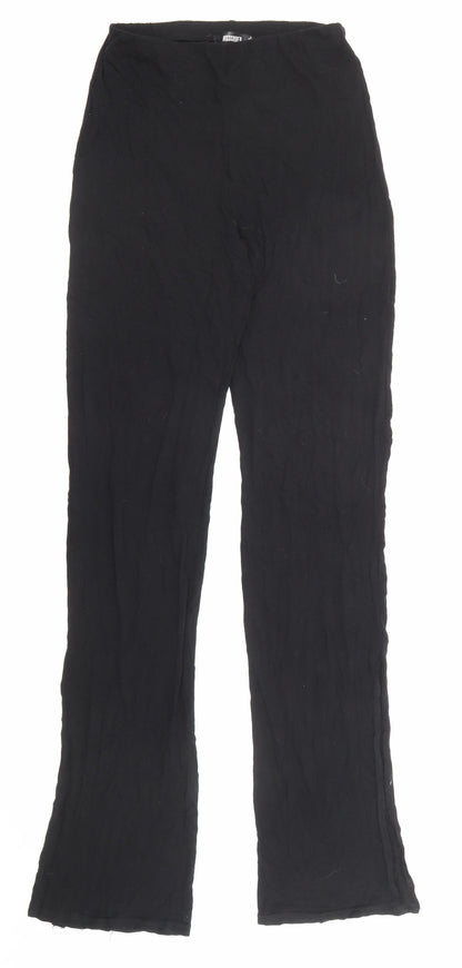 Missguided Womens Black Viscose Trousers Size 10 L32 in Regular