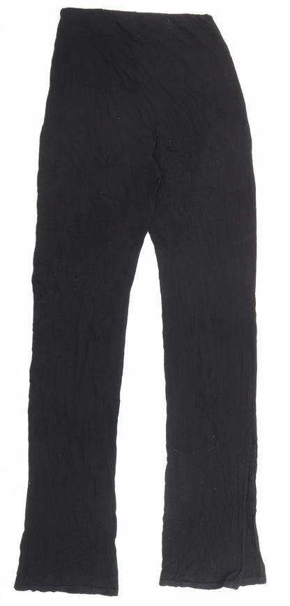 Missguided Womens Black Viscose Trousers Size 10 L32 in Regular