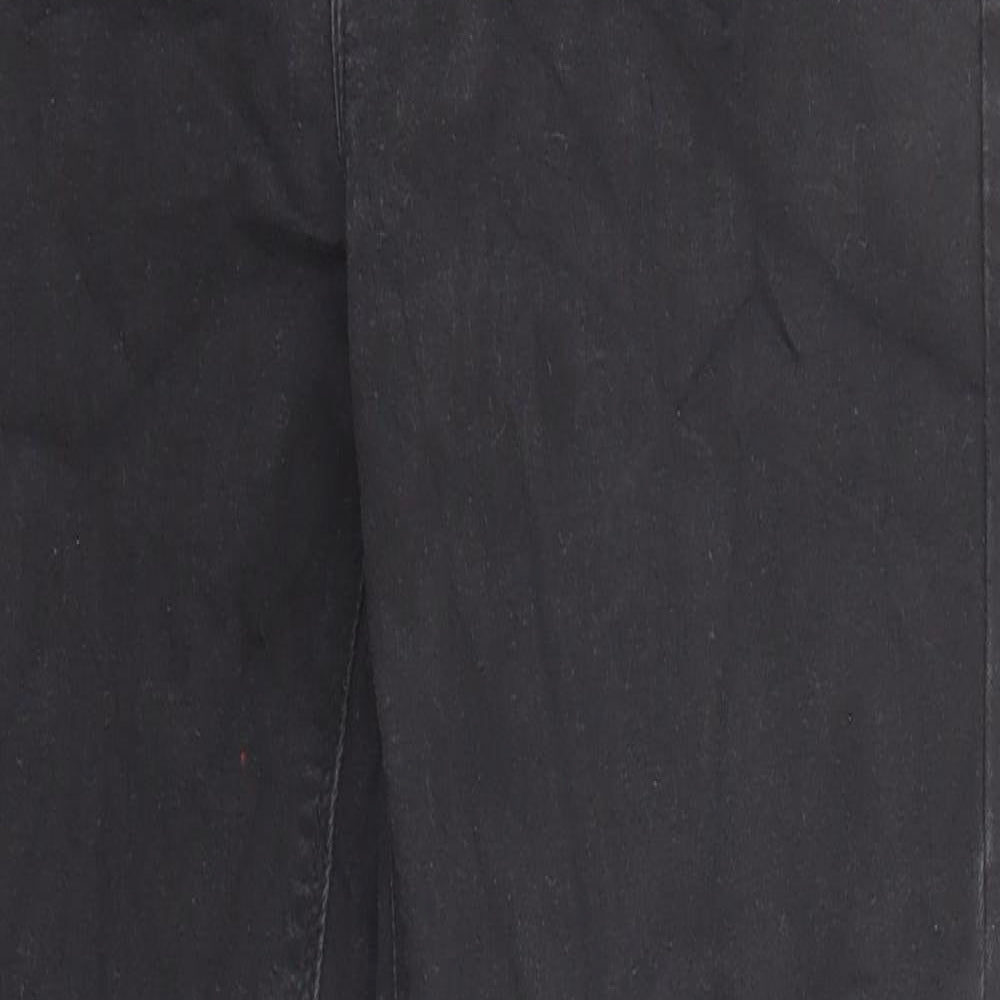 Oasis Womens Black Cotton Straight Jeans Size 14 L26 in Regular Zip - Pockets