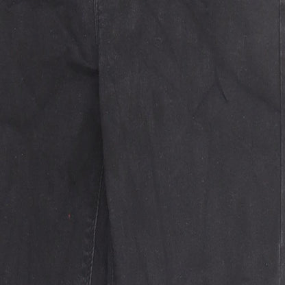 Oasis Womens Black Cotton Straight Jeans Size 14 L26 in Regular Zip - Pockets