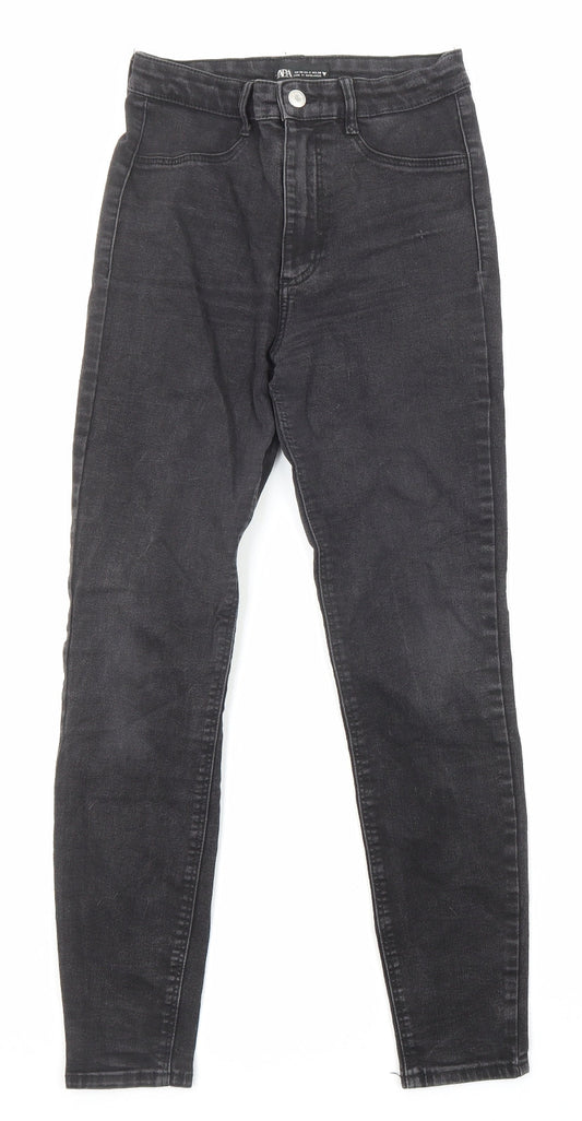 Zara Womens Black Cotton Skinny Jeans Size 8 L26 in Regular Zip - Pockets