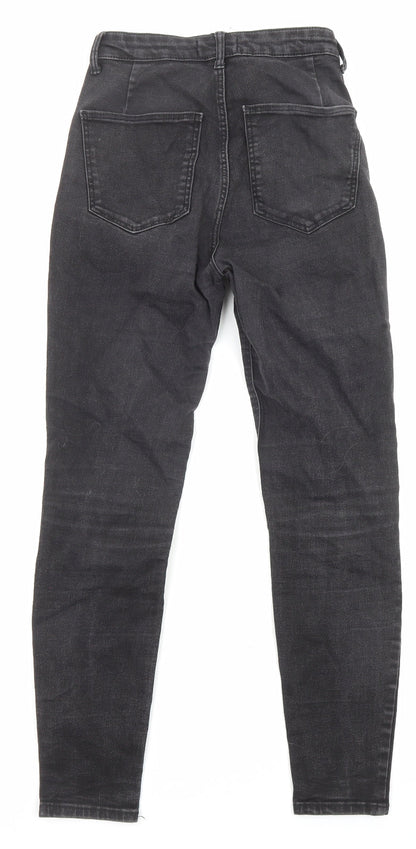 Zara Womens Black Cotton Skinny Jeans Size 8 L26 in Regular Zip - Pockets