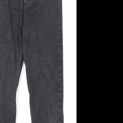 Zara Womens Black Cotton Skinny Jeans Size 8 L26 in Regular Zip - Pockets