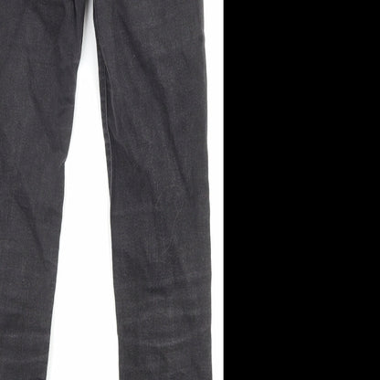 Zara Womens Black Cotton Skinny Jeans Size 8 L26 in Regular Zip - Pockets