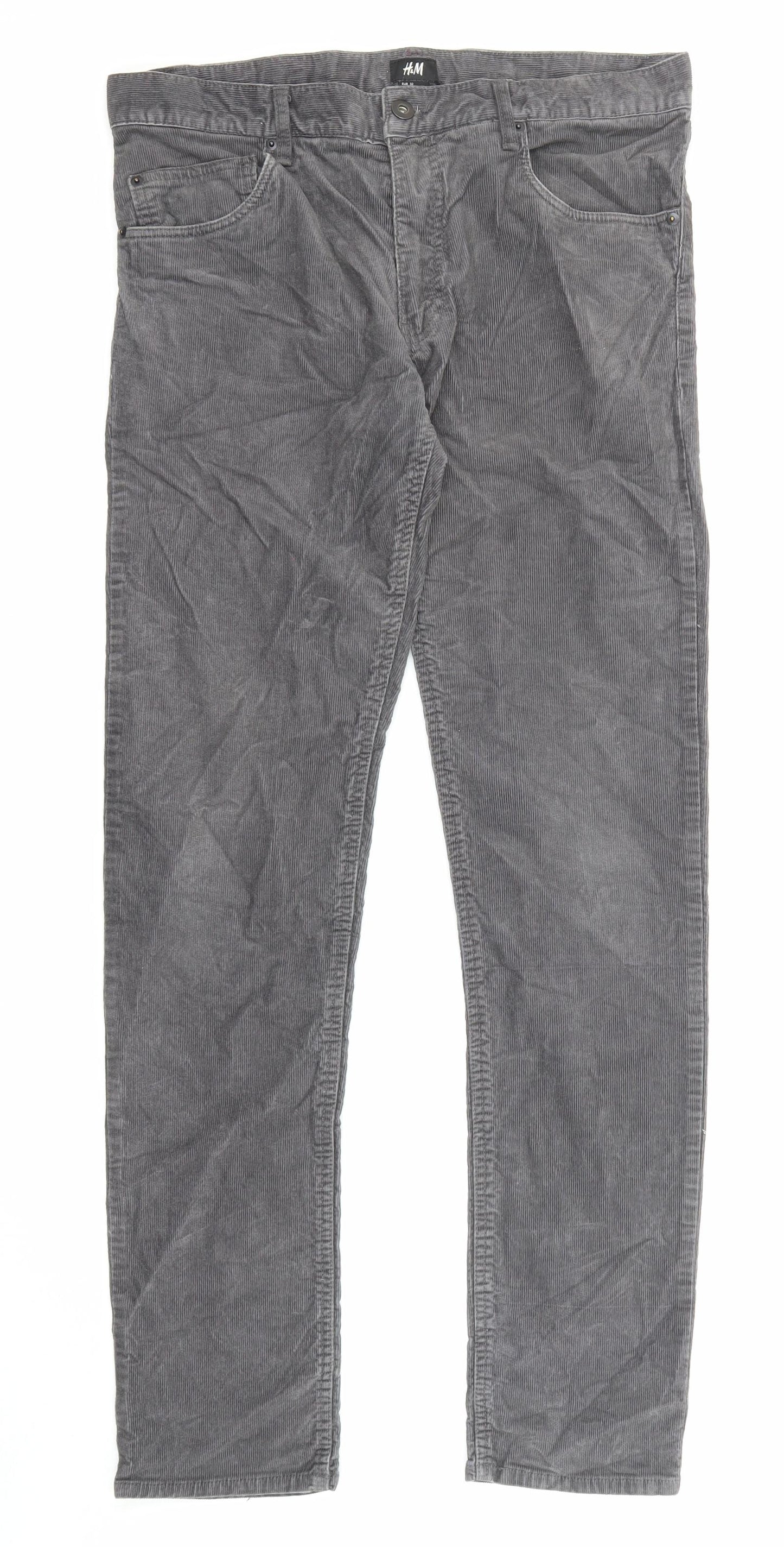 Womens UK Size 32 in H&M Regular Fit  Grey Trousers
