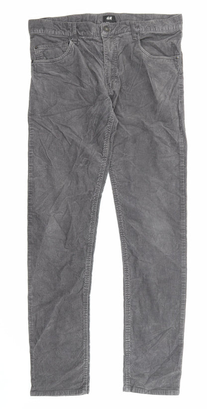 Womens UK Size 32 in H&M Regular Fit  Grey Trousers