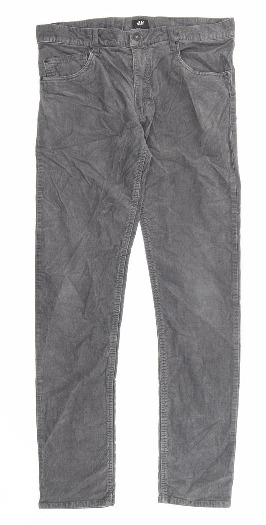 Womens UK Size 32 in H&M Regular Fit  Grey Trousers