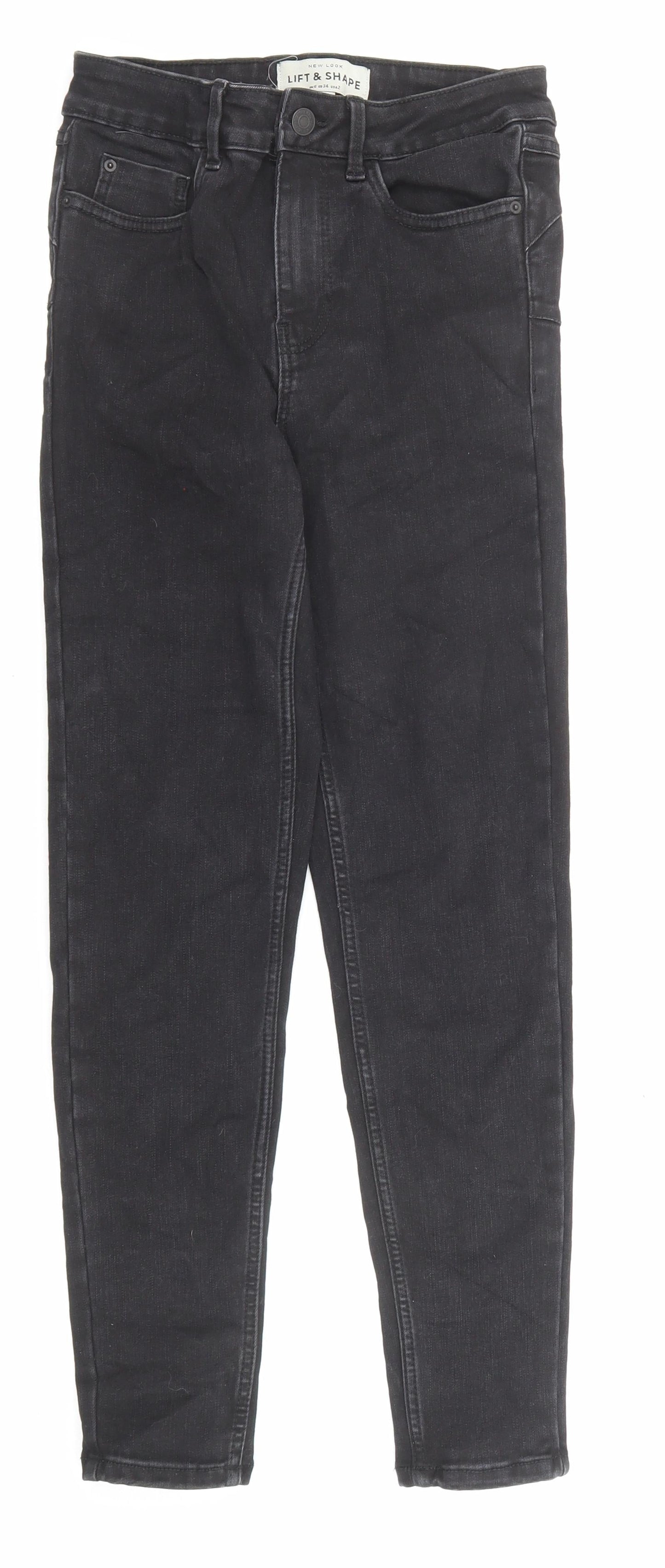 New Look Womens Black Cotton Skinny Jeans Size 6 L26 in Regular Zip - Pockets
