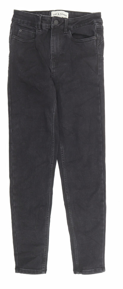 New Look Womens Black Cotton Skinny Jeans Size 6 L26 in Regular Zip - Pockets
