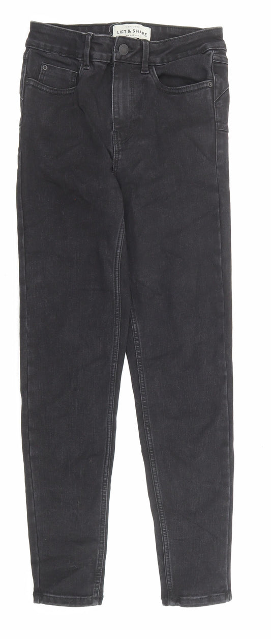 New Look Womens Black Cotton Skinny Jeans Size 6 L26 in Regular Zip - Pockets