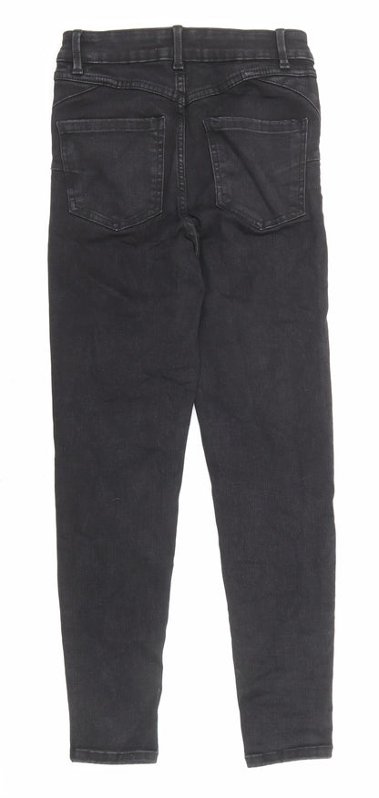 New Look Womens Black Cotton Skinny Jeans Size 6 L26 in Regular Zip - Pockets