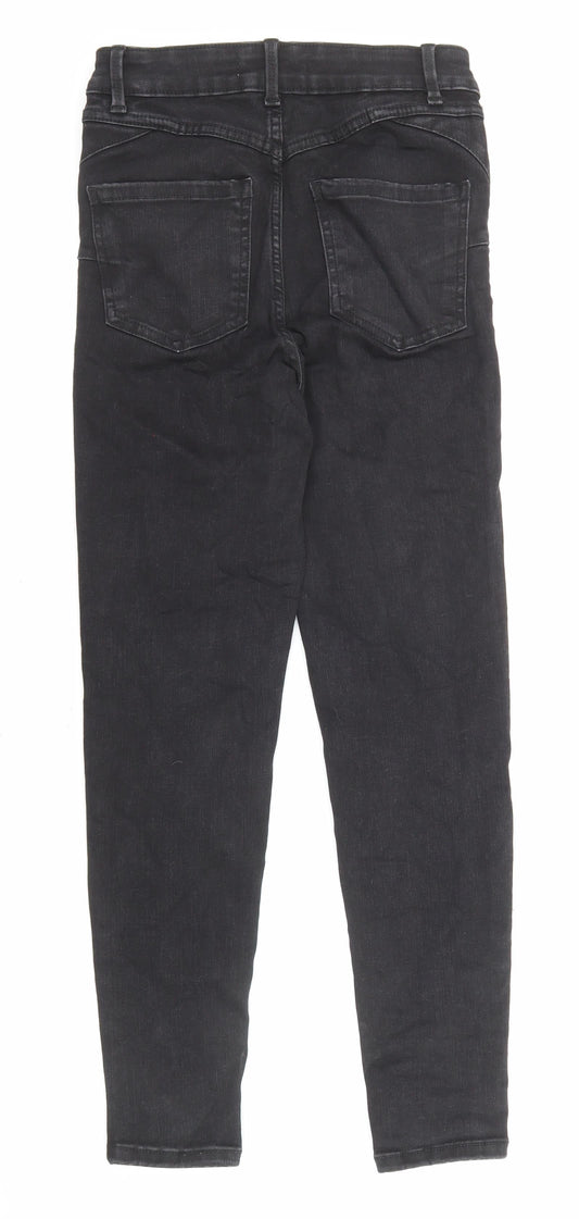 New Look Womens Black Cotton Skinny Jeans Size 6 L26 in Regular Zip - Pockets