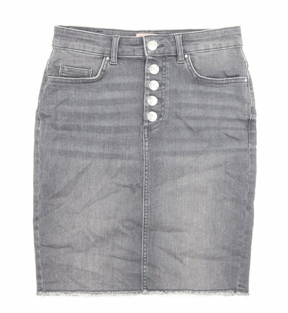 Only Womens Grey Cotton Bandage Skirt Size S Zip - Pockets