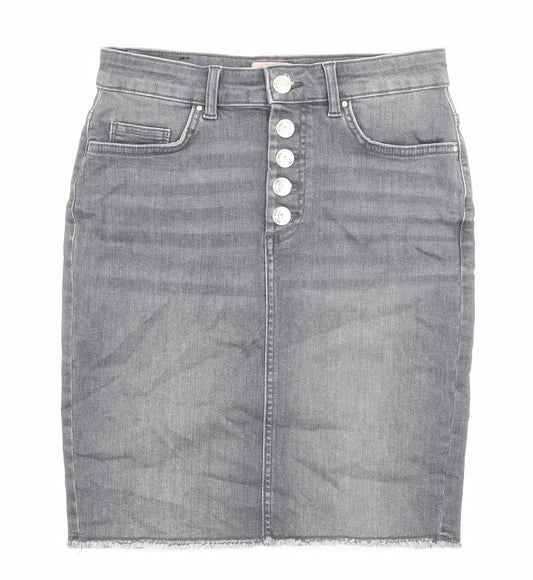 Only Womens Grey Cotton Bandage Skirt Size S Zip - Pockets