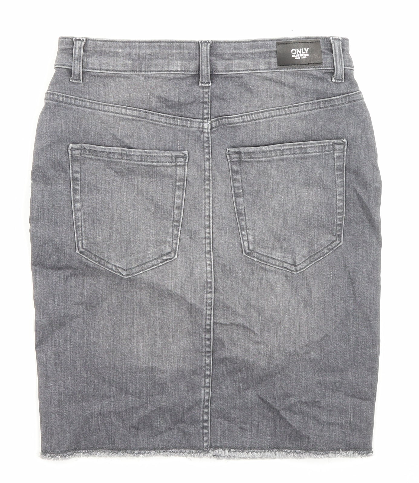 Only Womens Grey Cotton Bandage Skirt Size S Zip - Pockets