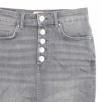 Only Womens Grey Cotton Bandage Skirt Size S Zip - Pockets