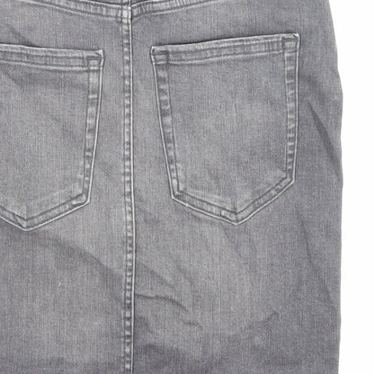 Only Womens Grey Cotton Bandage Skirt Size S Zip - Pockets