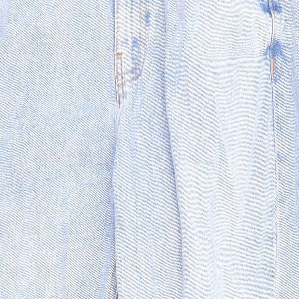 Denim & Co. Womens Blue Cotton Straight Jeans Size 12 L26 in Regular Zip - Pockets