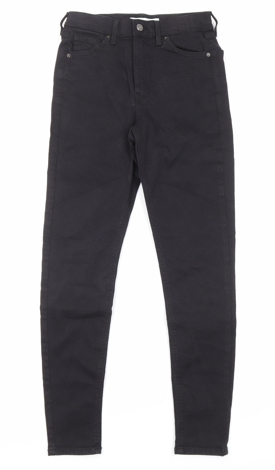 Topshop Womens Black Cotton Skinny Jeans Size 26 in L32 in Regular Zip - Pockets