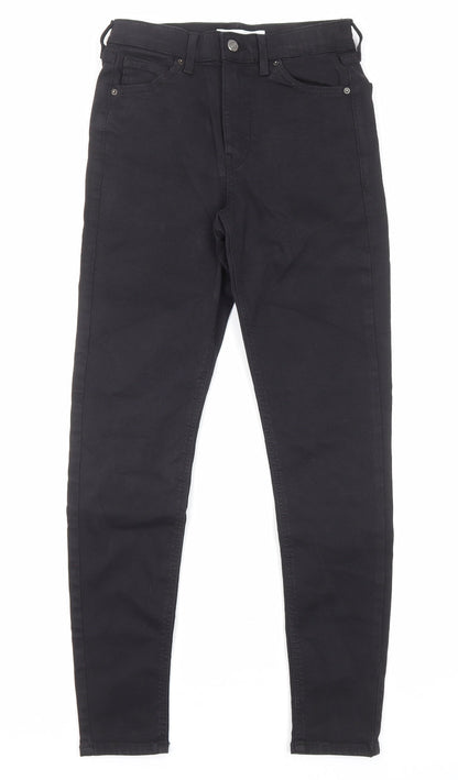 Topshop Womens Black Cotton Skinny Jeans Size 26 in L32 in Regular Zip - Pockets