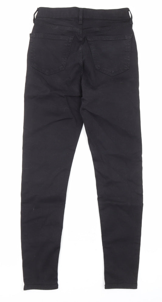 Topshop Womens Black Cotton Skinny Jeans Size 26 in L32 in Regular Zip - Pockets