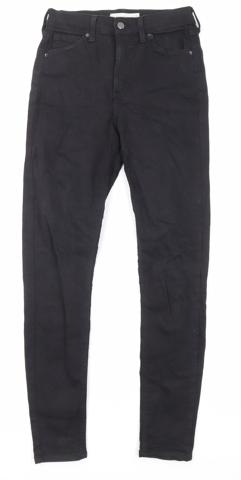 Topshop Womens Black Cotton Skinny Jeans Size 26 in L32 in Regular Zip - Pockets
