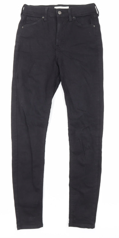 Topshop Womens Black Cotton Skinny Jeans Size 26 in L32 in Regular Zip - Pockets