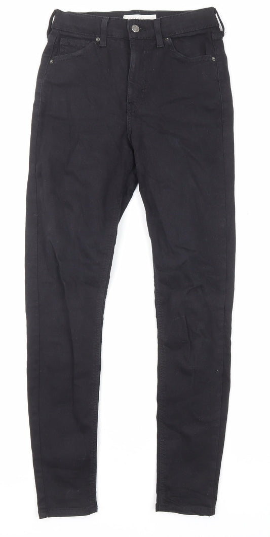 Topshop Womens Black Cotton Skinny Jeans Size 26 in L32 in Regular Zip - Pockets