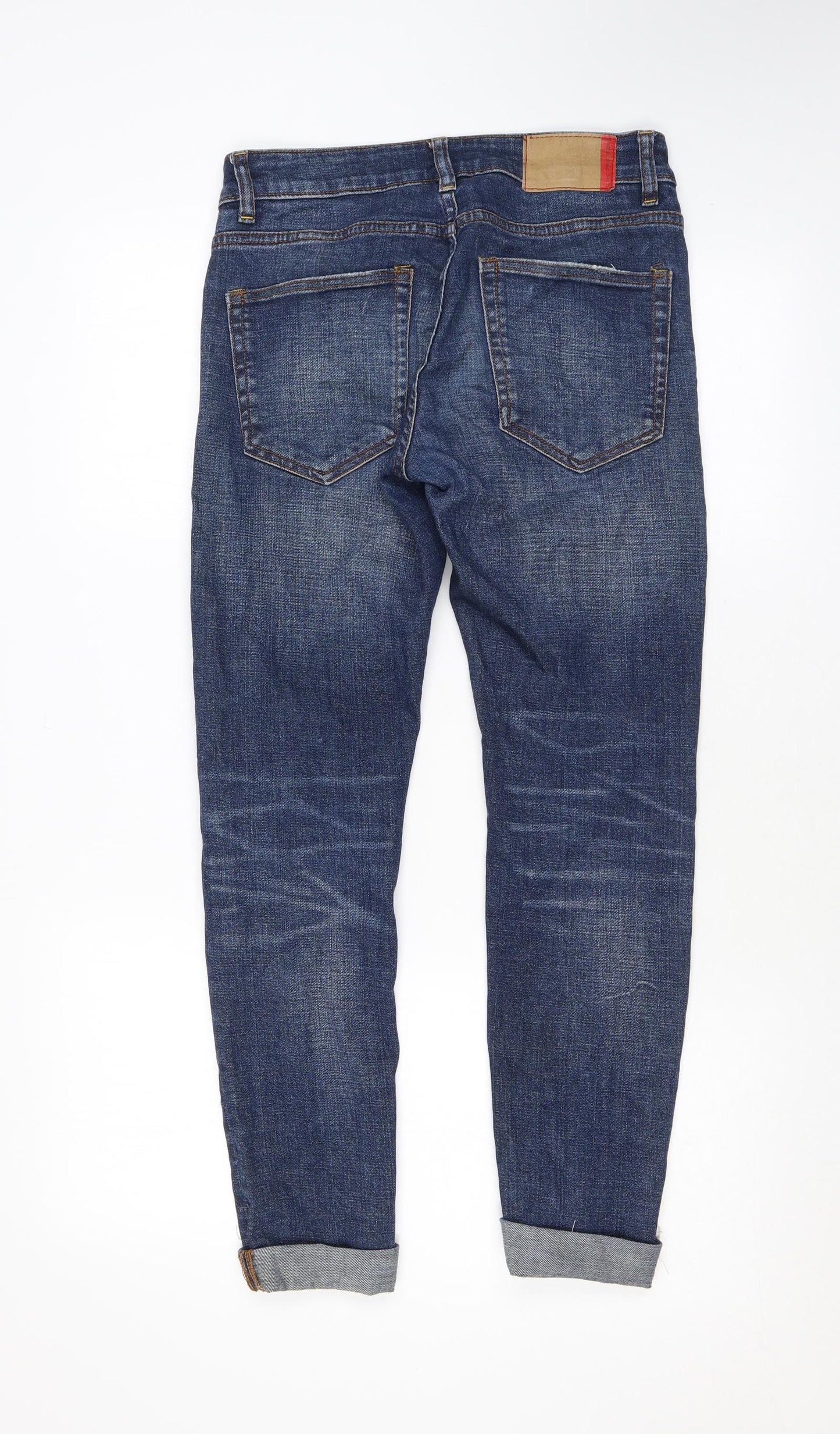 Bershka Womens Blue Cotton Skinny Jeans Size 6 L27 in Regular Zip