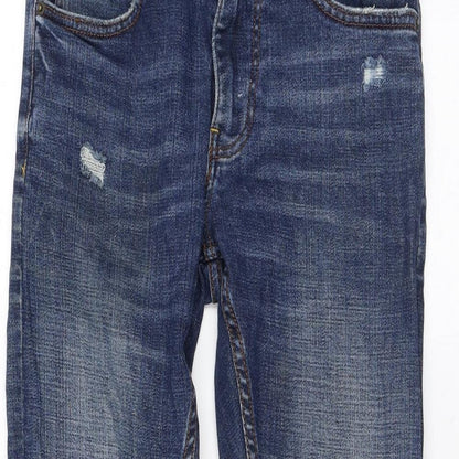 Bershka Womens Blue Cotton Skinny Jeans Size 6 L27 in Regular Zip