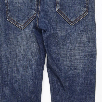 Bershka Womens Blue Cotton Skinny Jeans Size 6 L27 in Regular Zip