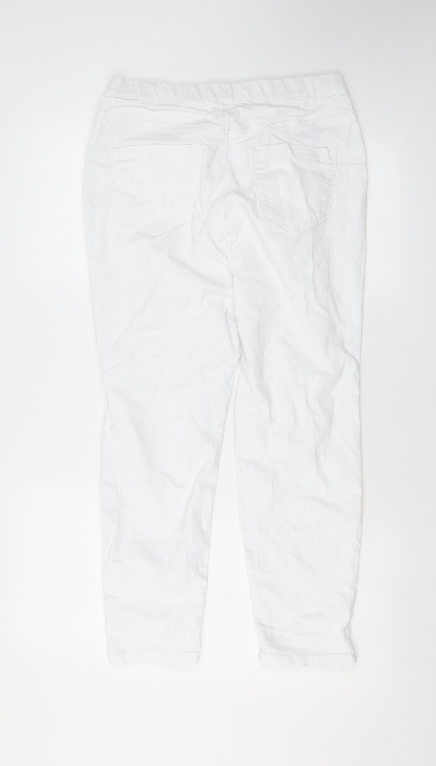 Erin Womens White Cotton Skinny Jeans Size 14 L23 in Regular
