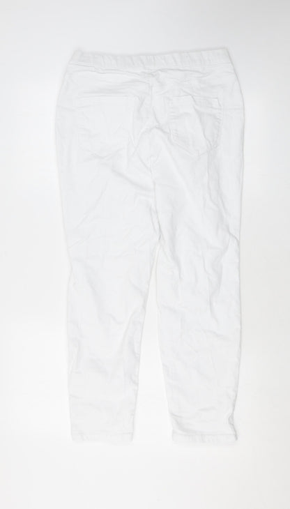 Erin Womens White Cotton Skinny Jeans Size 14 L23 in Regular