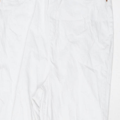 Erin Womens White Cotton Skinny Jeans Size 14 L23 in Regular