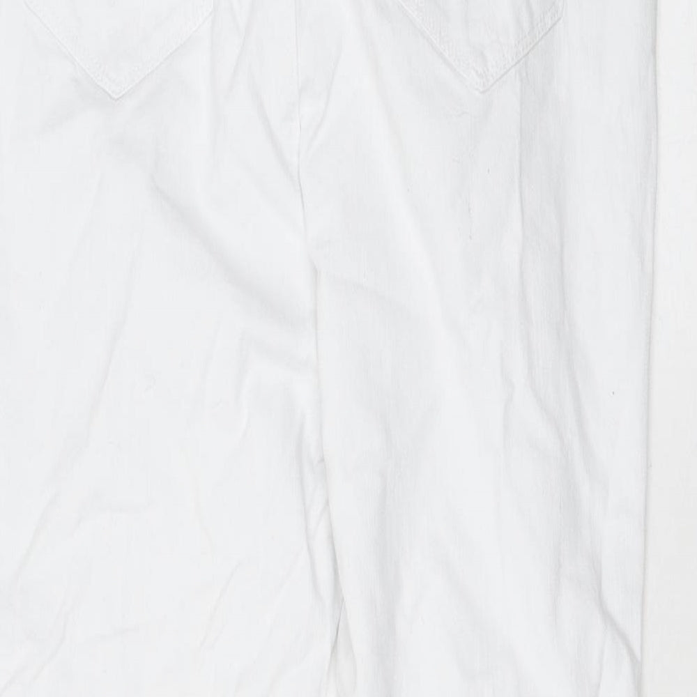Erin Womens White Cotton Skinny Jeans Size 14 L23 in Regular