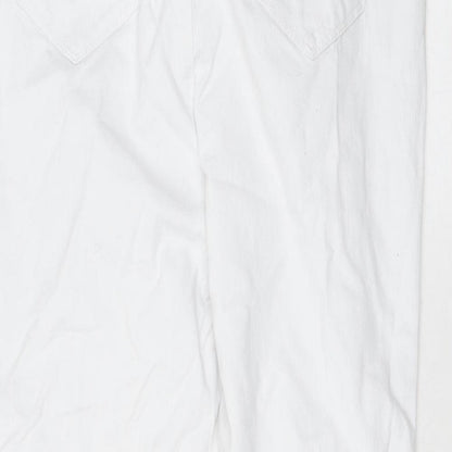 Erin Womens White Cotton Skinny Jeans Size 14 L23 in Regular