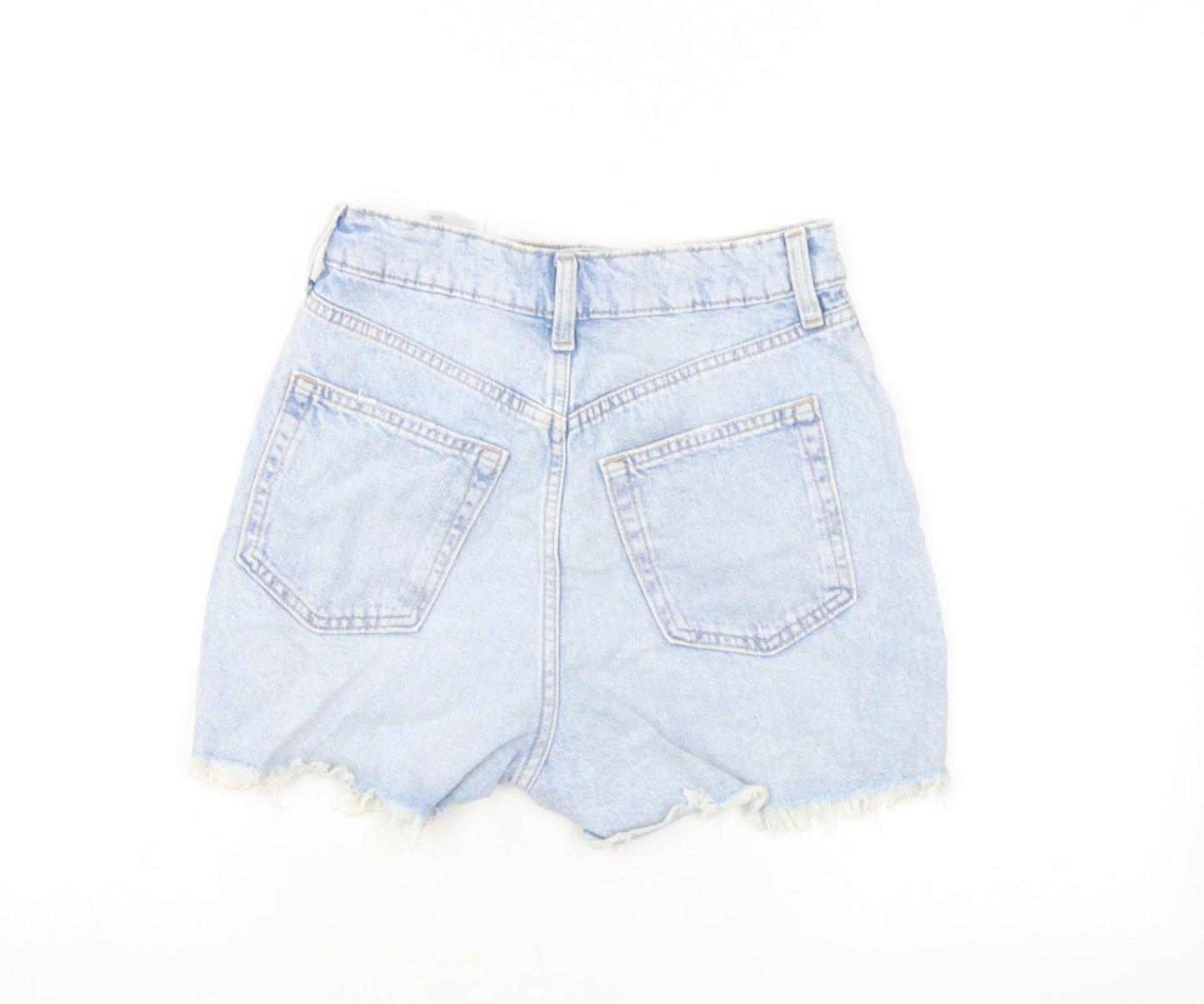 Divided by H&M Womens Blue Cotton Hot Pants Shorts Size 6 L3 in Regular Zip